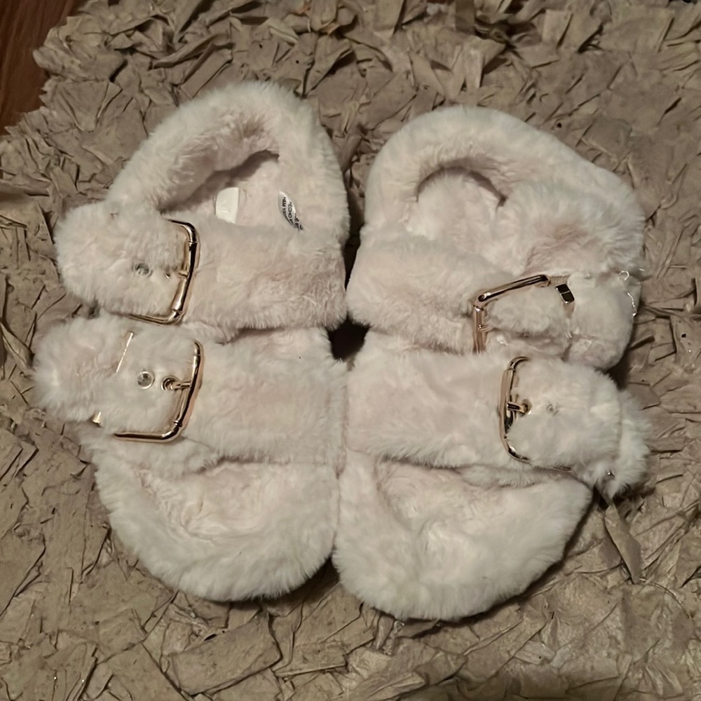 Faux Fur Slides